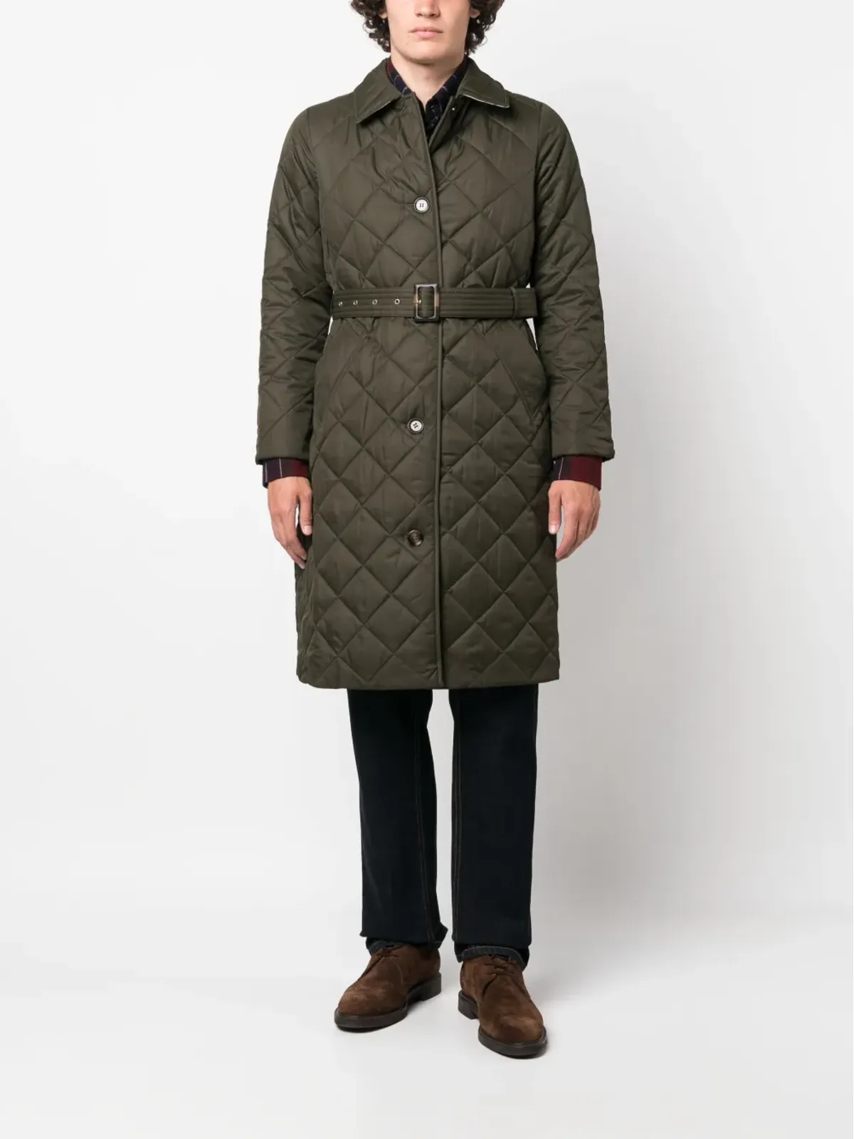 Barbour ダイヤモンドキルト シングルブレスト コート - 画像2
