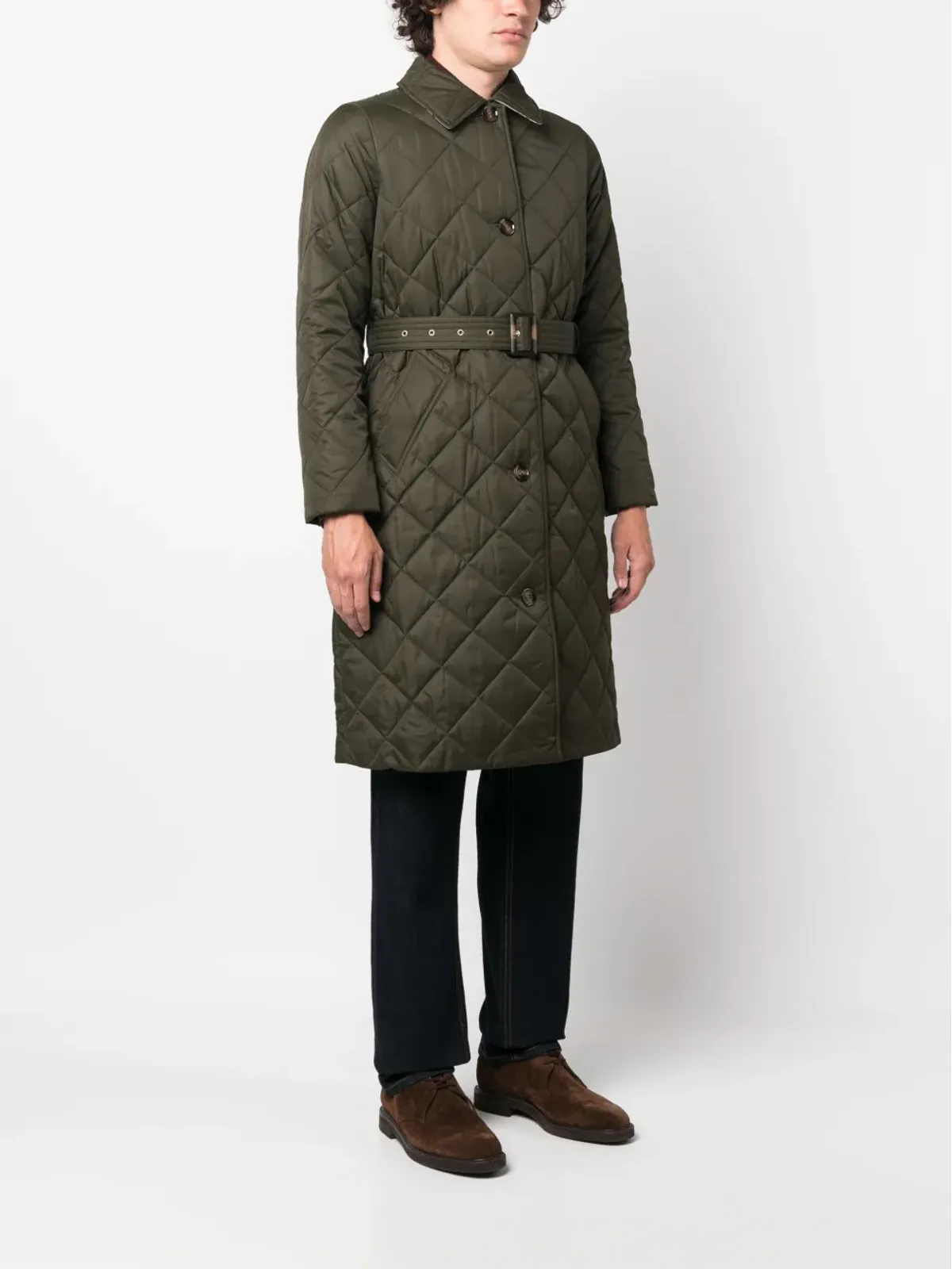 Barbour ダイヤモンドキルト シングルブレスト コート - 画像3