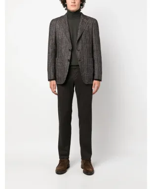 Canali チェック柄シングルブレストブレザー - ブラウン - サムネイル2