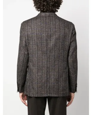 Canali チェック柄シングルブレストブレザー - ブラウン - サムネイル4