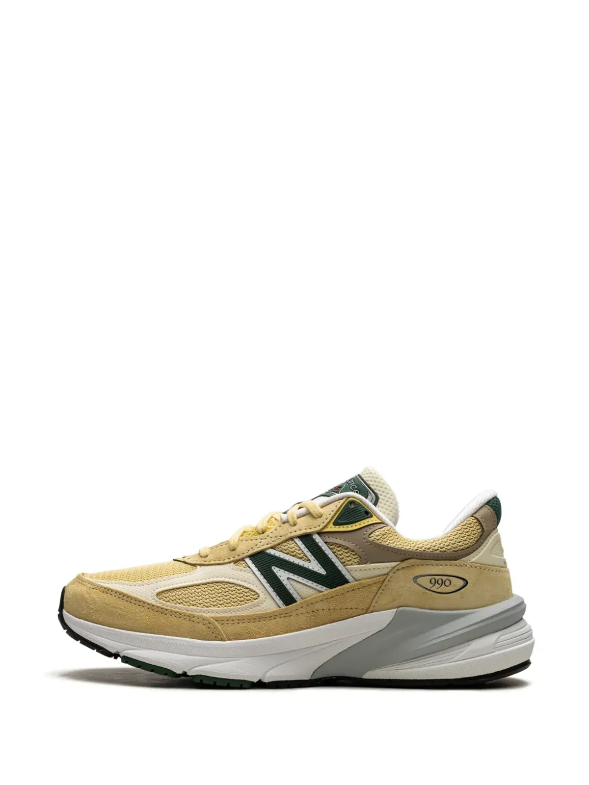 New Balance 990 ペールイエロー/フォレストグリーン スニーカー - 画像5