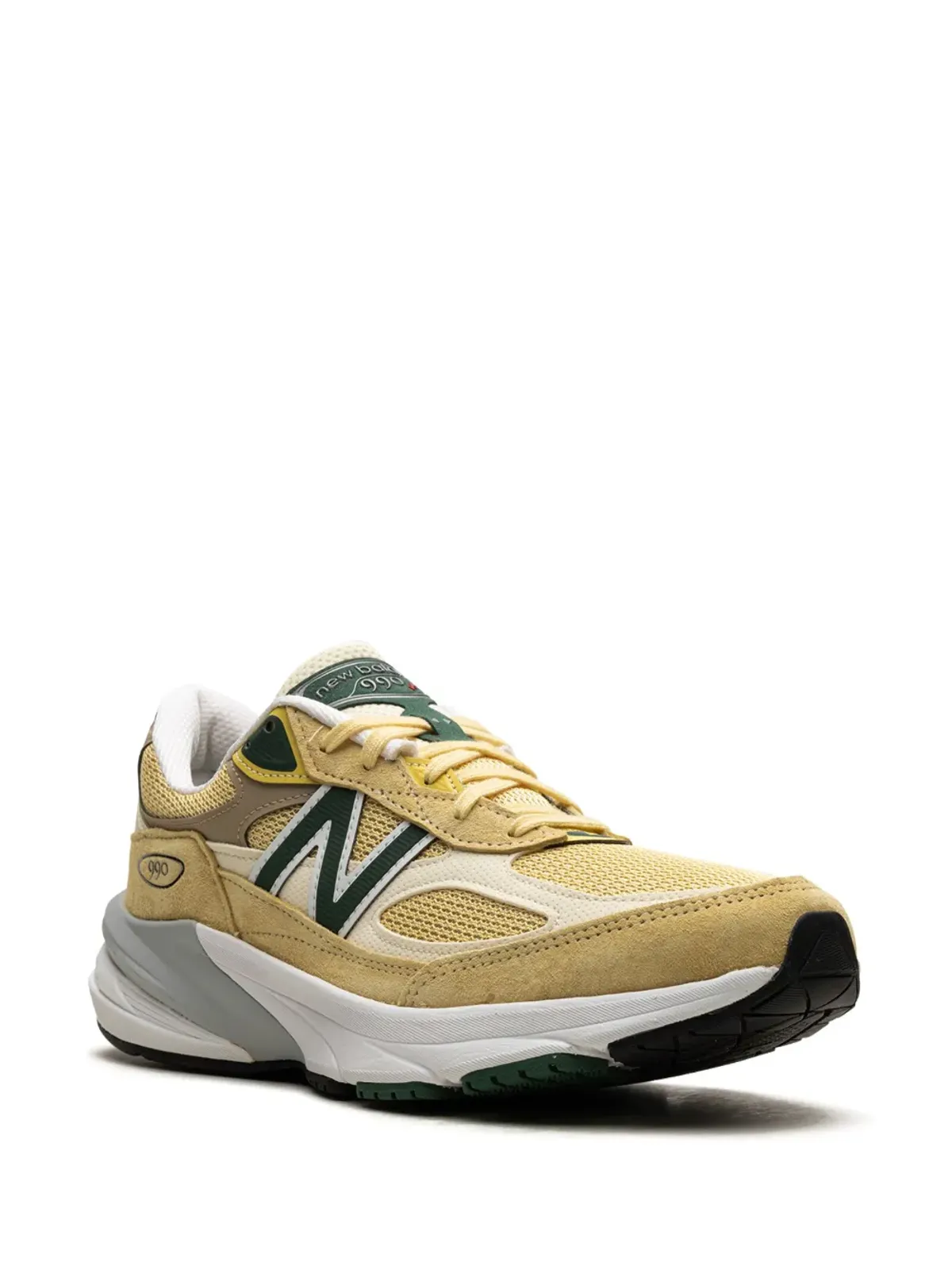 New Balance 990 ペールイエロー/フォレストグリーン スニーカー - 画像2