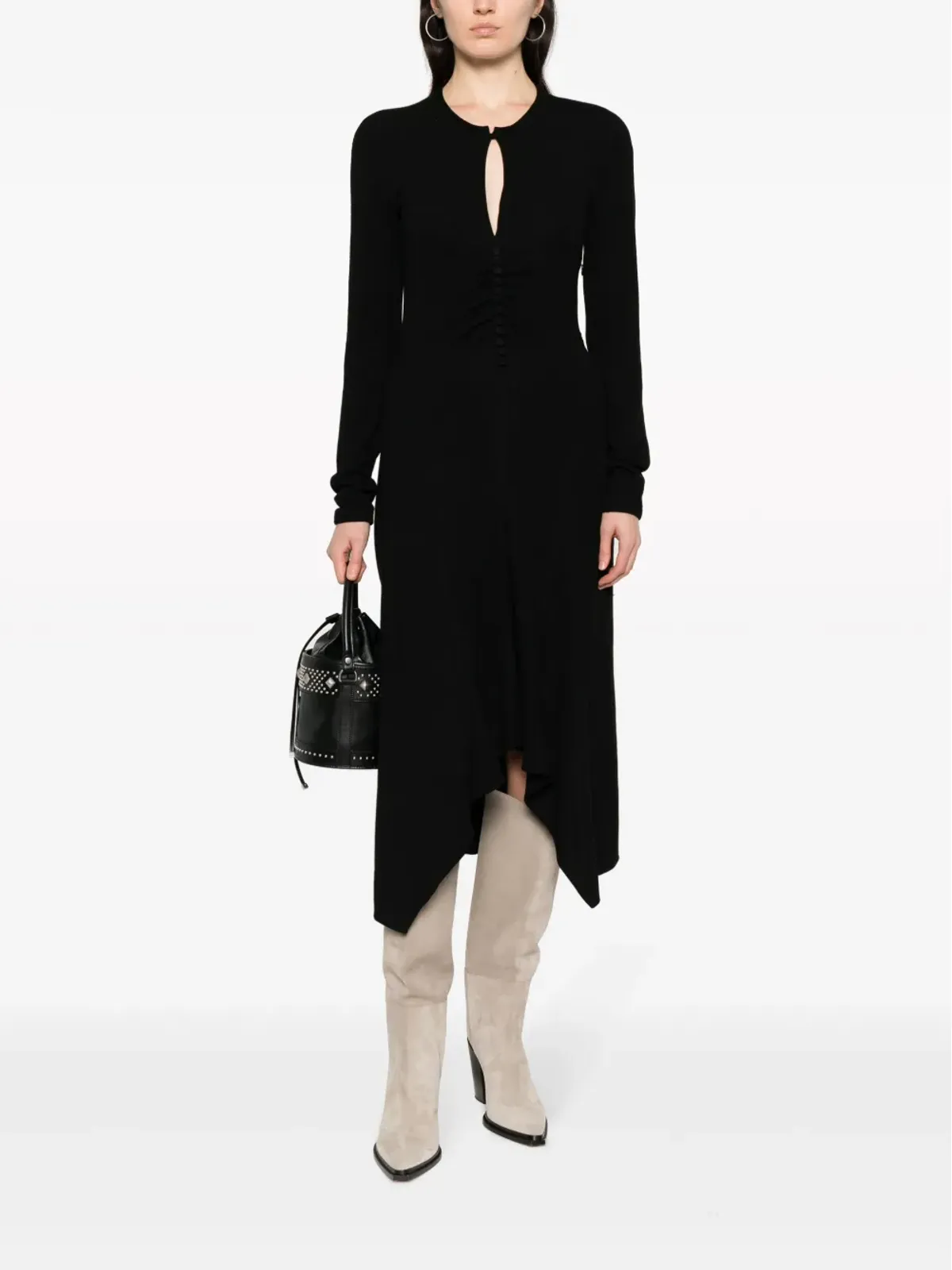 ISABEL MARANT ドリヤ ミディドレス ブラック - 画像2