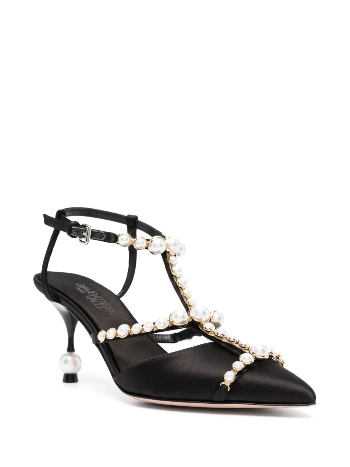 Giambattista Valli pearl-detail satin pumps - Black - 画像2