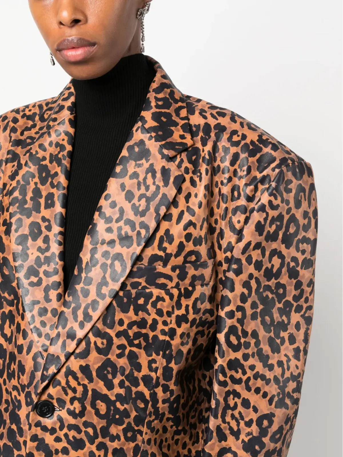VETEMENTS ヒョウ柄レザーブレザー - 画像5