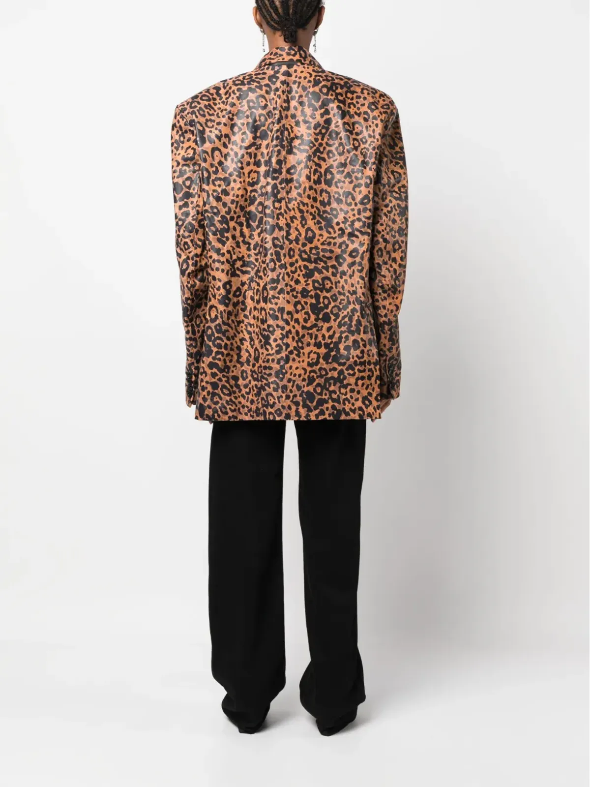 VETEMENTS ヒョウ柄レザーブレザー - 画像4