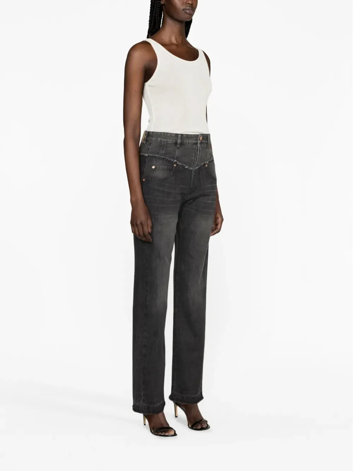 ISABEL MARANT Noemie ストレートレッグジーンズ - ブラック - 画像3
