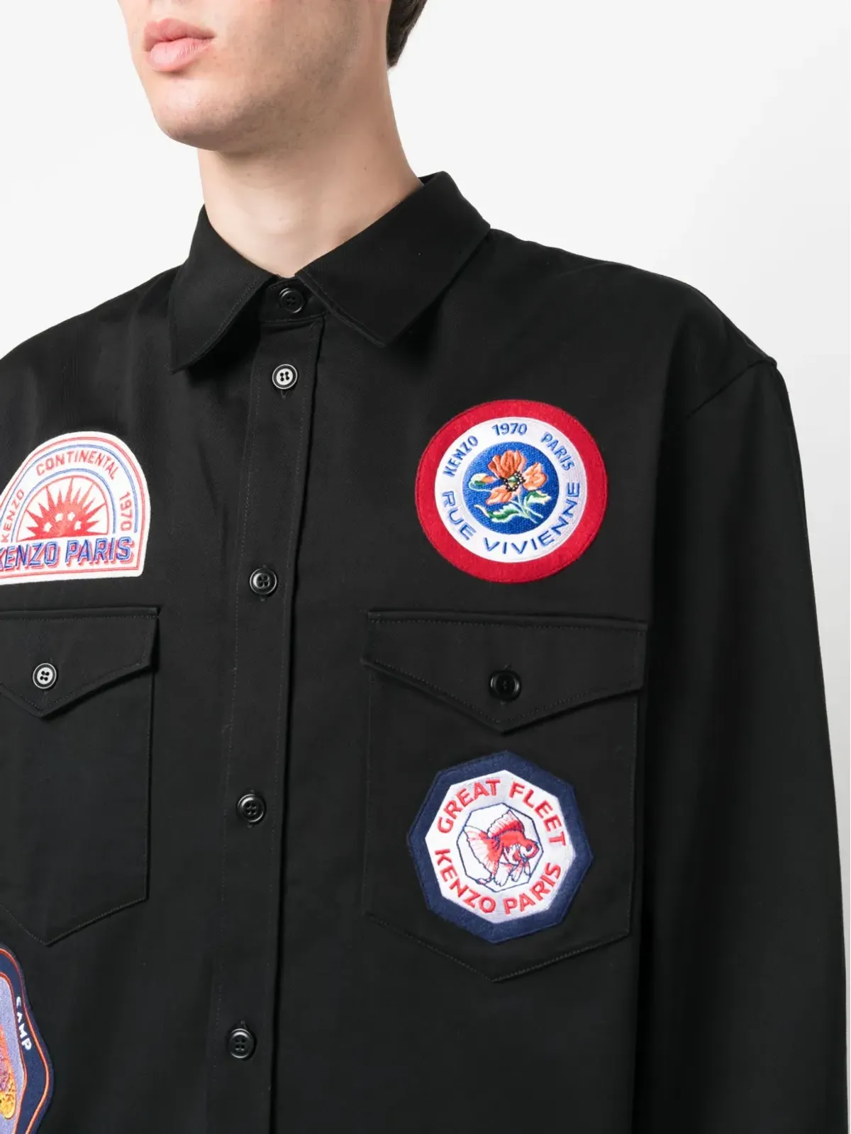 Kenzo アップリケロゴ コットンシャツ - 画像5
