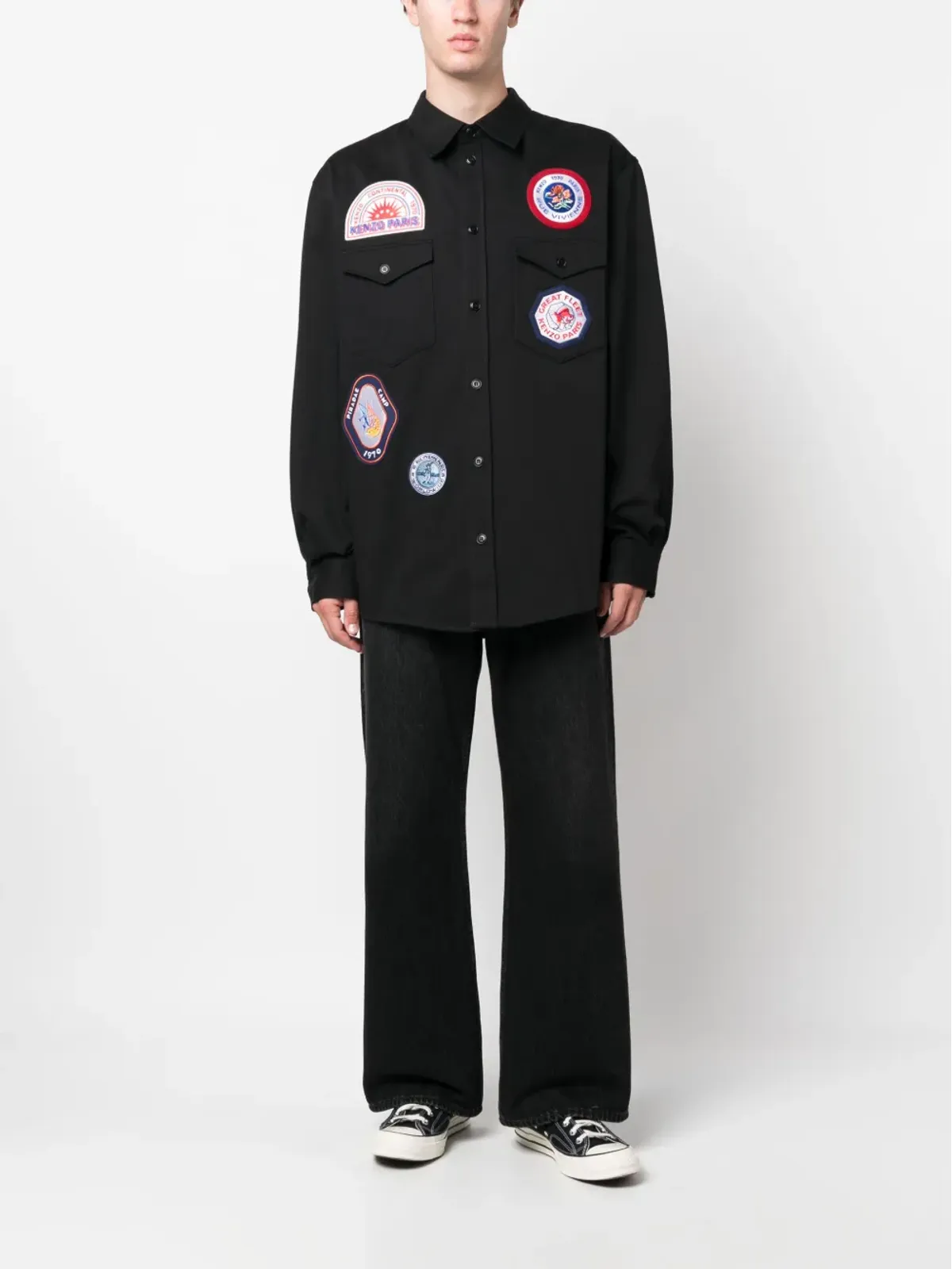 Kenzo アップリケロゴ コットンシャツ - 画像2