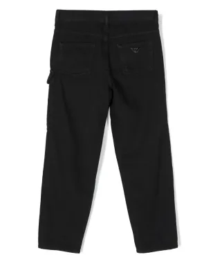Emporio Armani Kids テーパードレッグ コットンパンツ - サムネイル2
