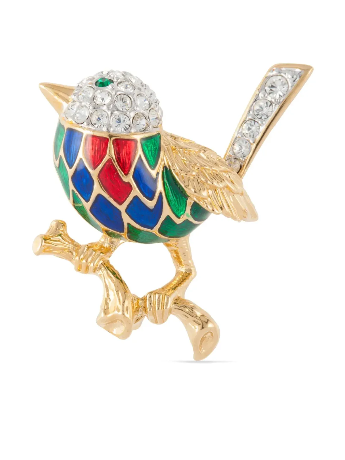 Susan Caplan Vintage 鳥モチーフ ブローチ（ゴールド） - 画像1