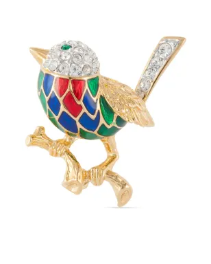 Susan Caplan Vintage 鳥モチーフ ブローチ（ゴールド） - サムネイル1