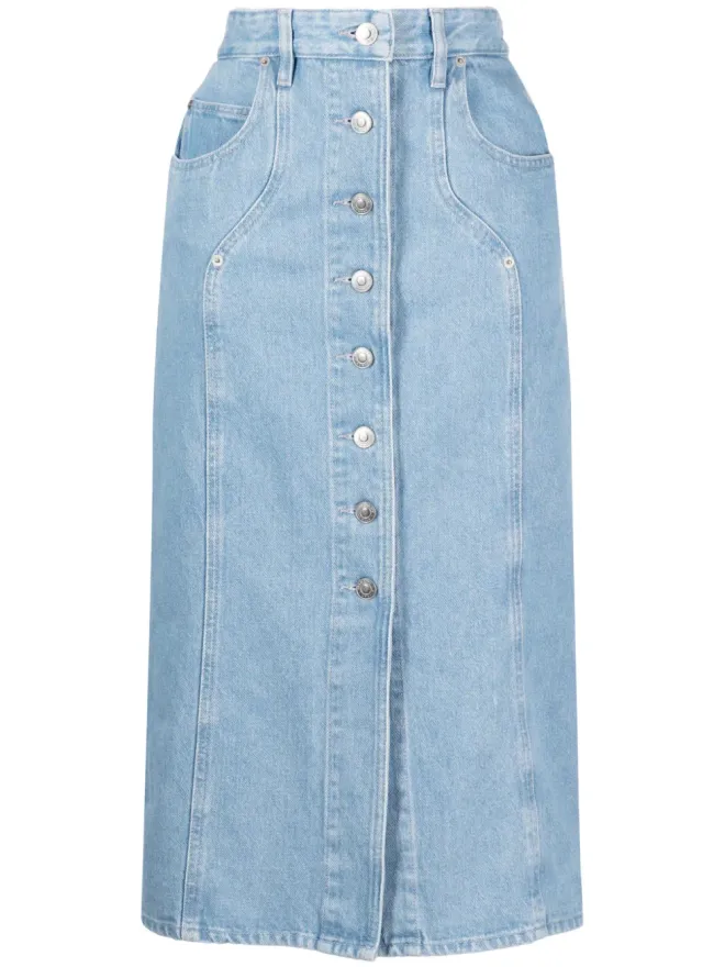 MARANT ÉTOILE MARANT ÉTOILE ヴァンディ デニム ミディスカート ブルーの商品画像