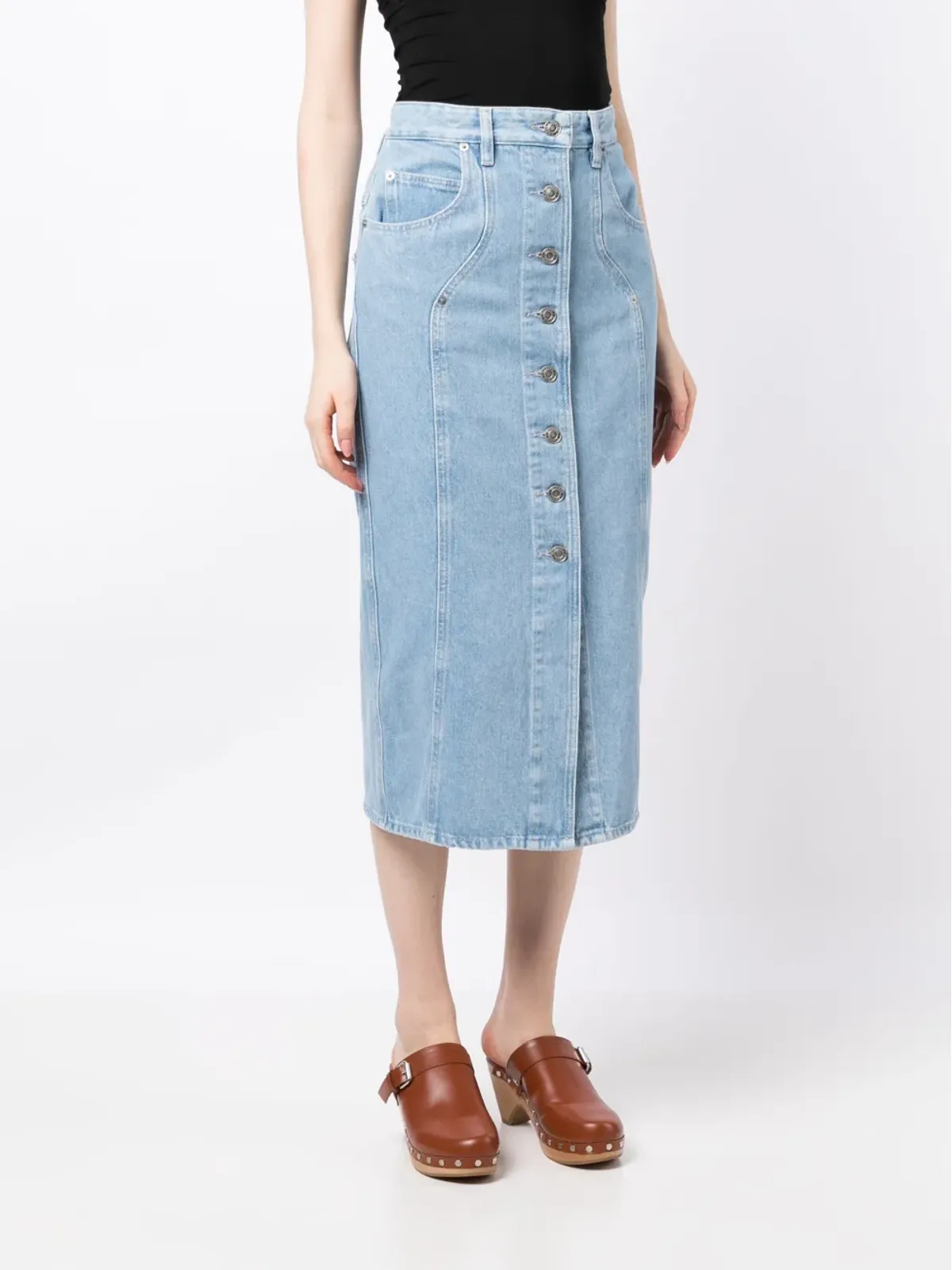 MARANT ÉTOILE ヴァンディ デニム ミディスカート ブルー - 画像3