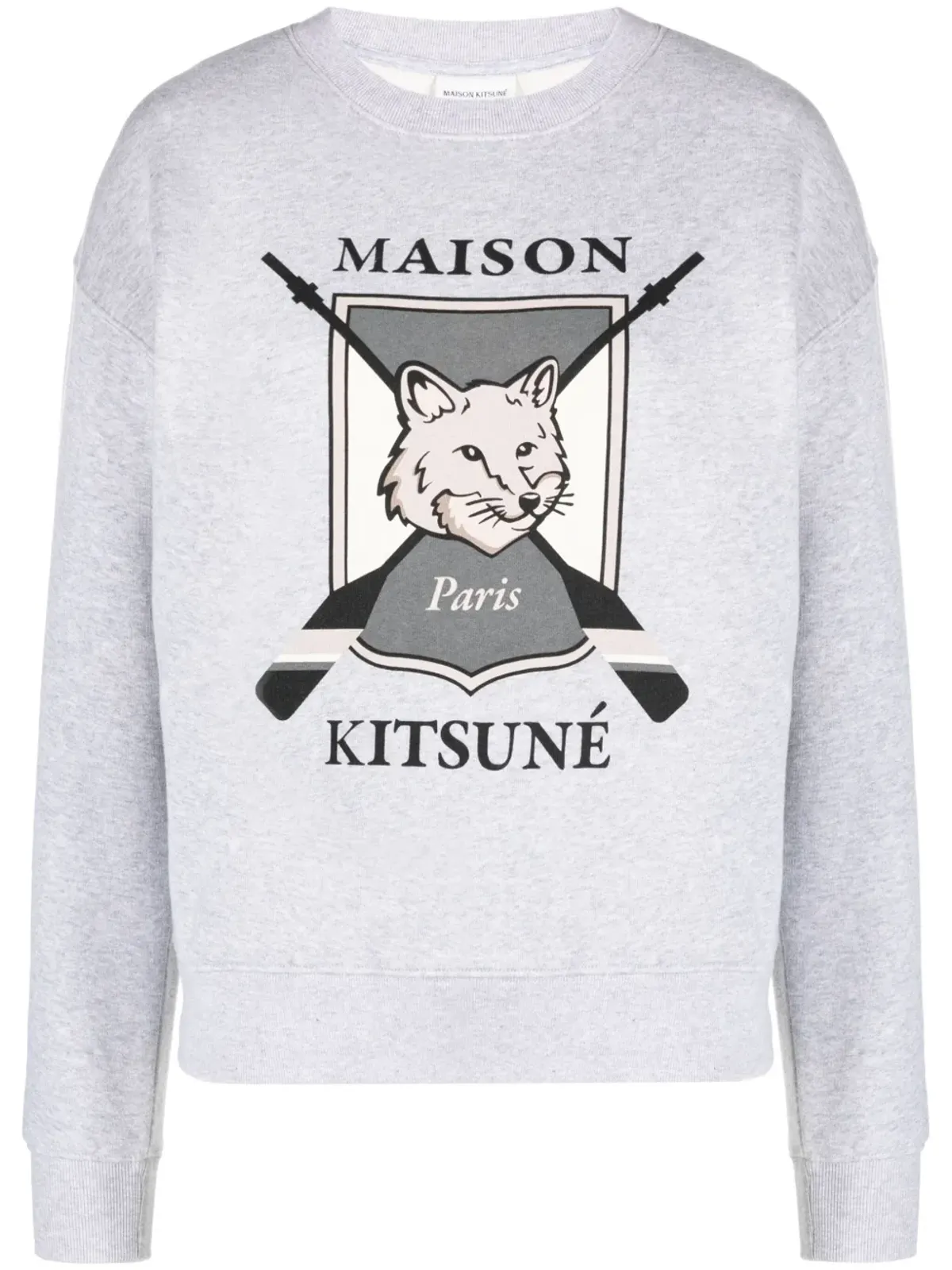 Maison Kitsuné キツネモチーフ メランジコットン スウェットシャツ - 画像1
