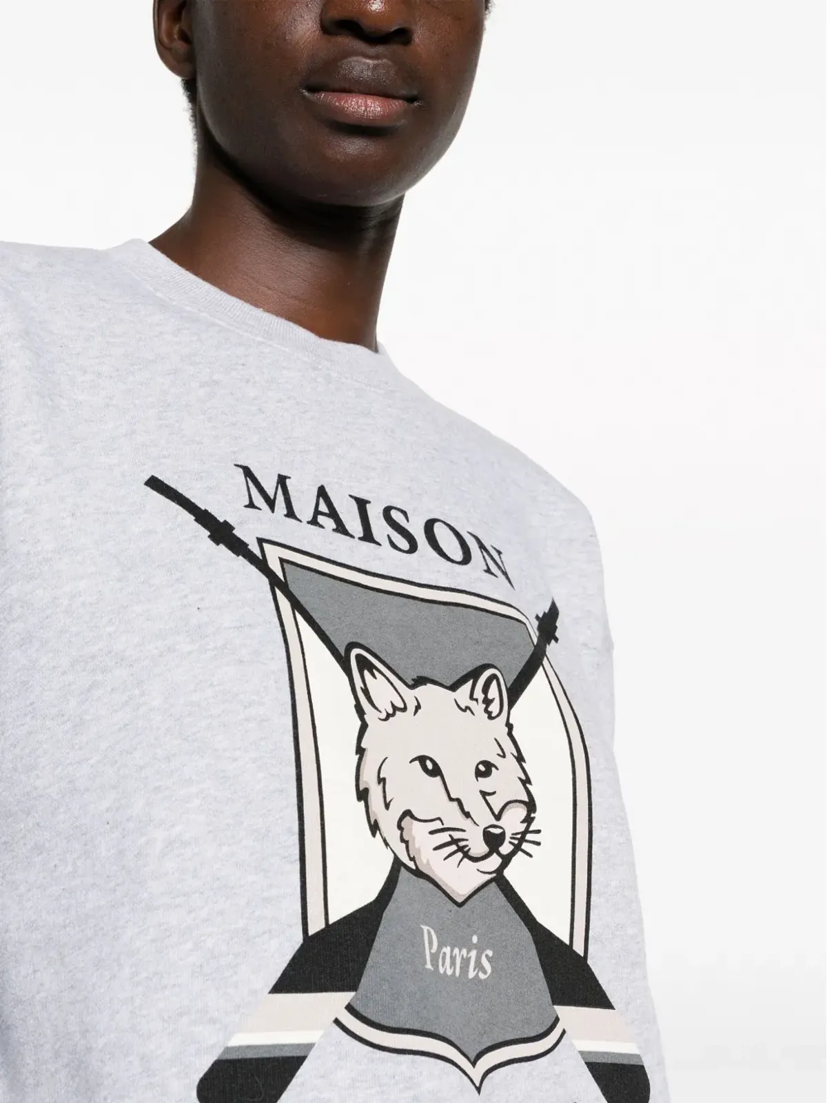 Maison Kitsuné キツネモチーフ メランジコットン スウェットシャツ - 画像5