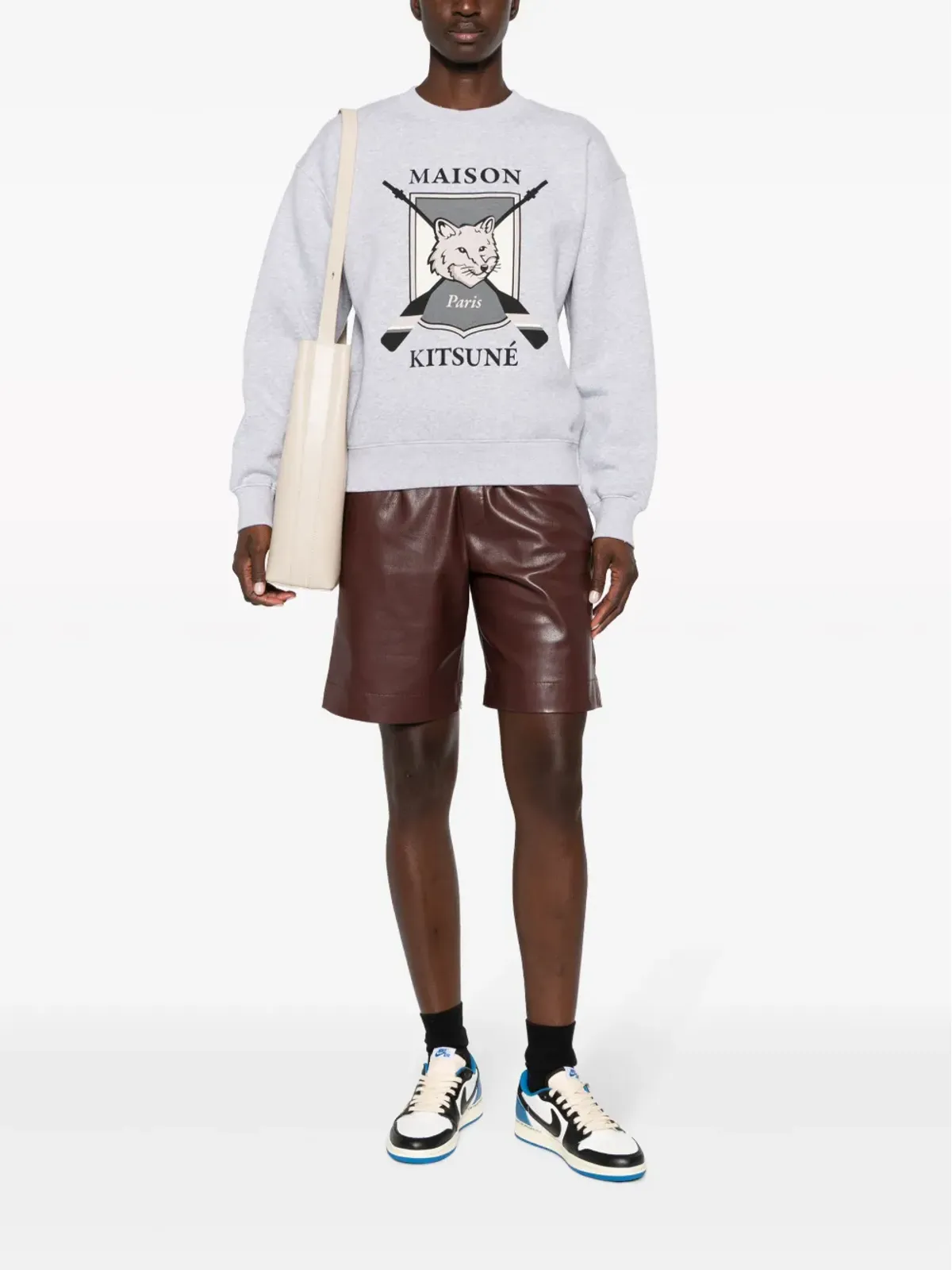 Maison Kitsuné キツネモチーフ メランジコットン スウェットシャツ - 画像2