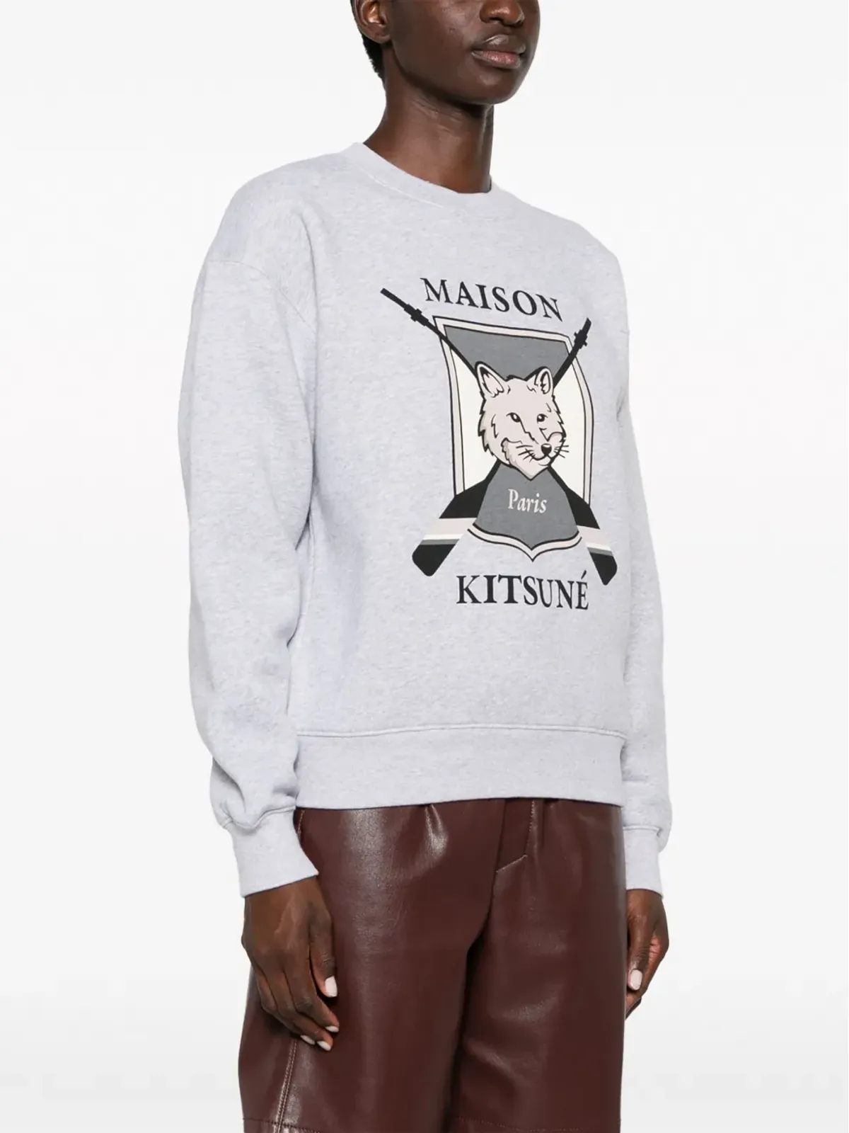 Maison Kitsuné キツネモチーフ メランジコットン スウェットシャツ - 画像3