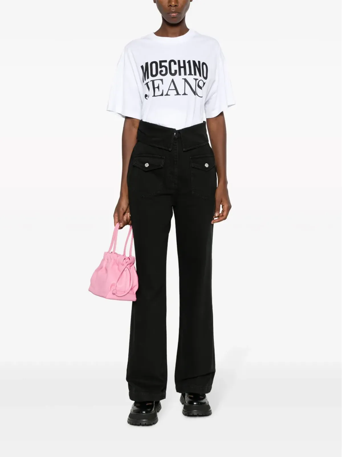 MOSCHINO JEANS 折り返しエッジのフレアジーンズ - 画像2