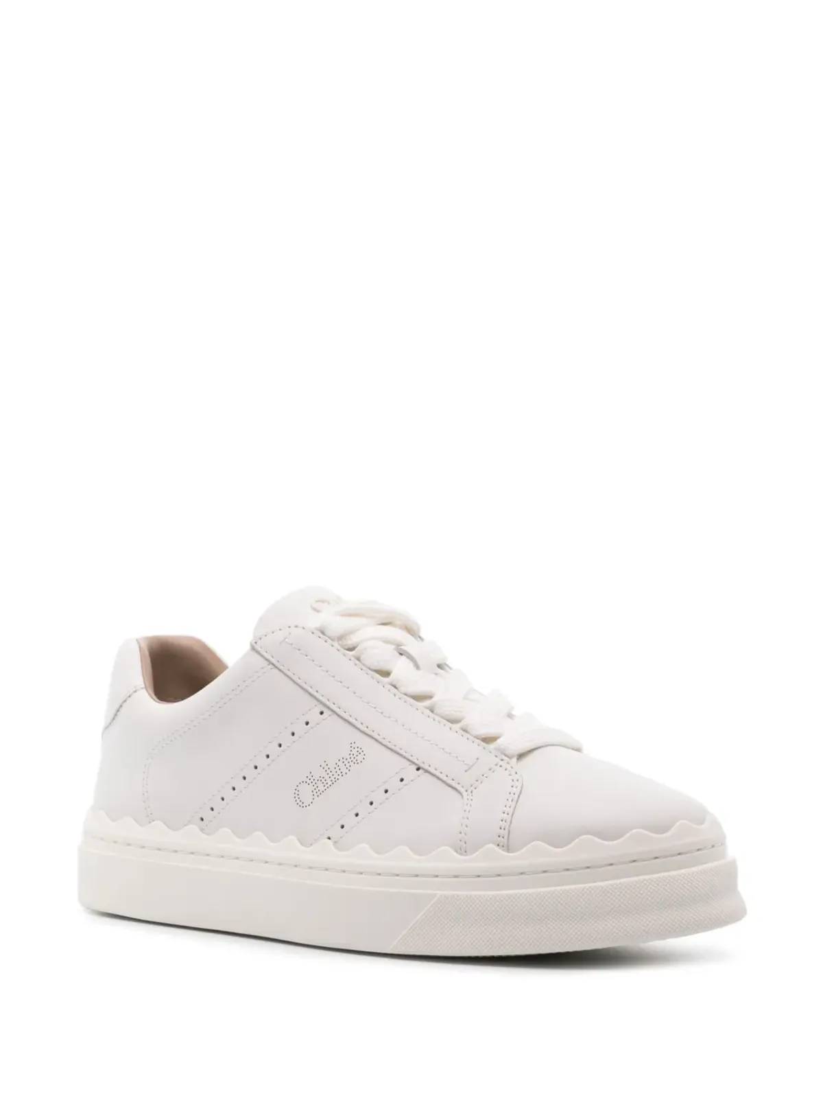 Chloé Lauren レースアップ レザー スニーカー - ホワイト - 画像2