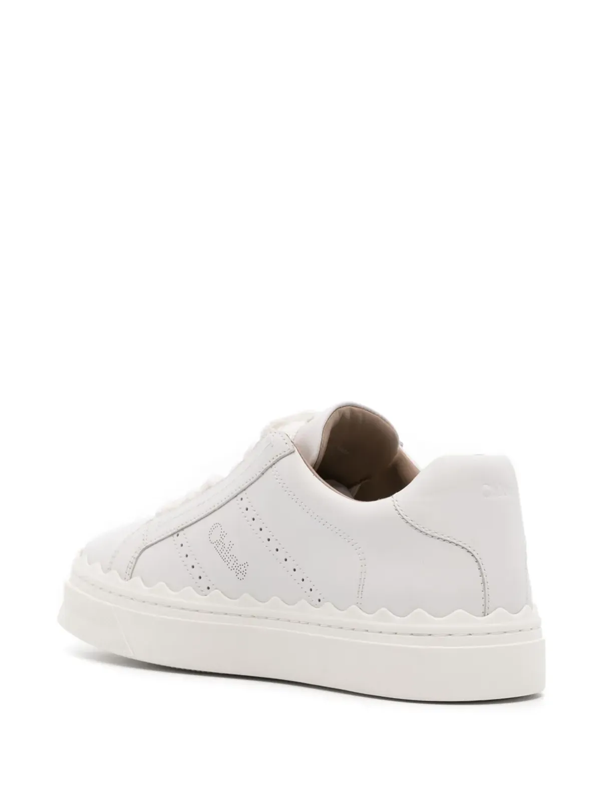 Chloé Lauren レースアップ レザー スニーカー - ホワイト - 画像3