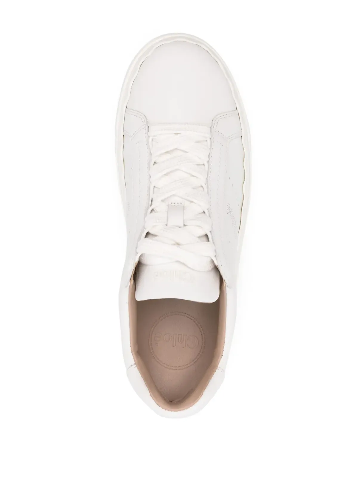 Chloé Lauren レースアップ レザー スニーカー - ホワイト - 画像4