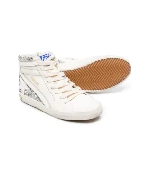 Golden Goose Kids グリッター ハイトップ レザー スニーカー - ホワイト - サムネイル2