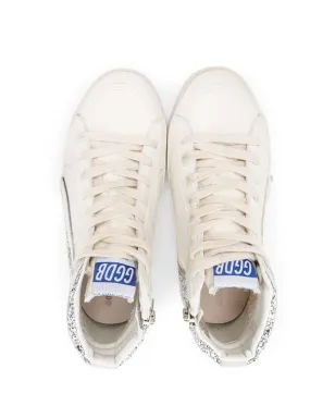 Golden Goose Kids グリッター ハイトップ レザー スニーカー - ホワイト - サムネイル3
