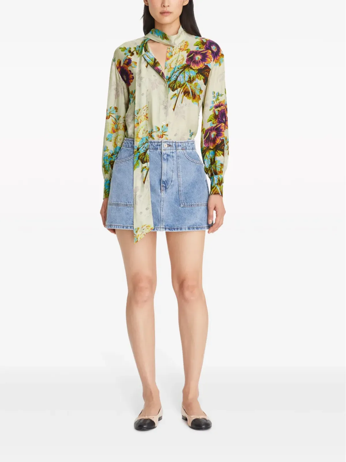Tory Burch 花柄ボウタイブラウス - 画像2