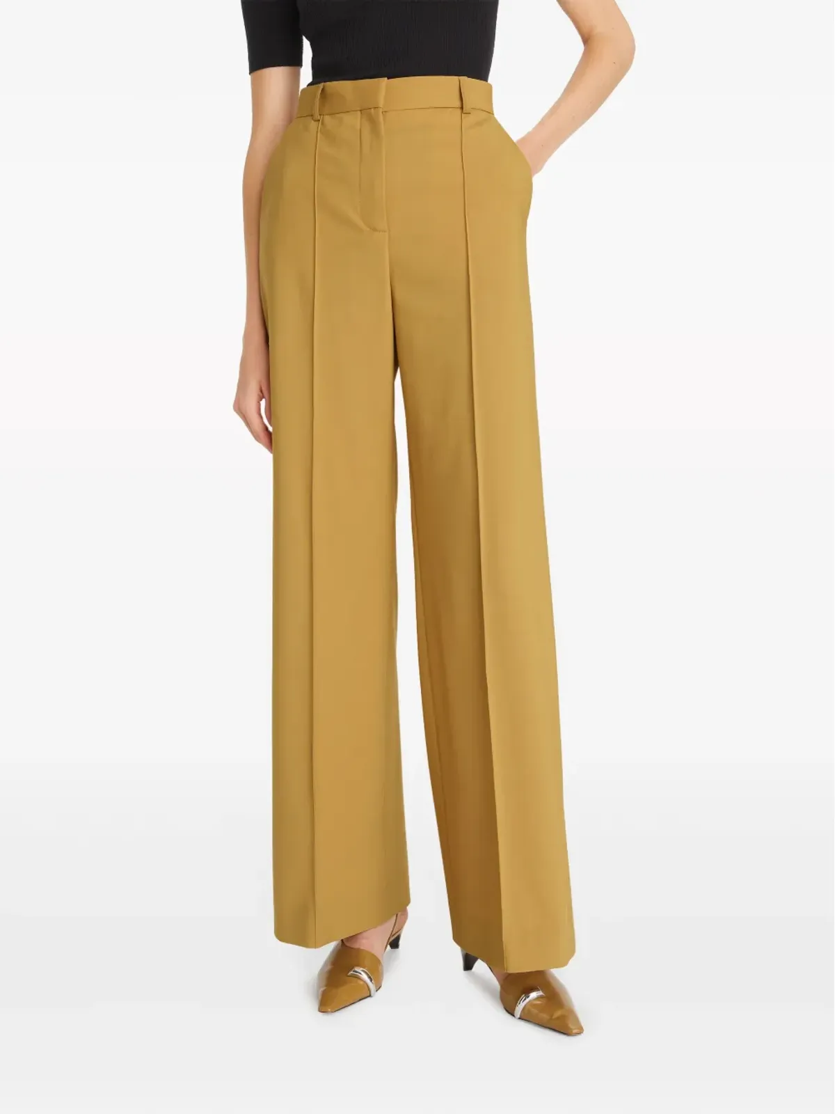 Tory Burch ワイドレッグ ウールパンツ - 画像4