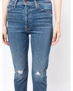 MOTHER トムキャット ストーンウォッシュ クロップド ジーンズ - ブルー - サムネイル5