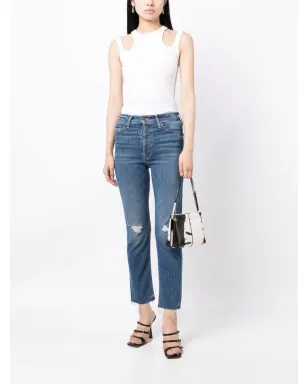MOTHER トムキャット ストーンウォッシュ クロップド ジーンズ - ブルー - サムネイル2