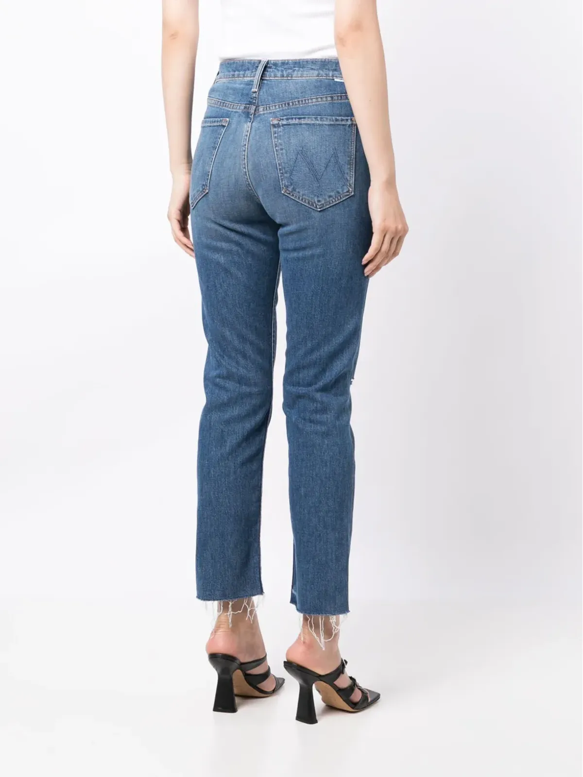 MOTHER トムキャット ストーンウォッシュ クロップド ジーンズ - ブルー - 画像4
