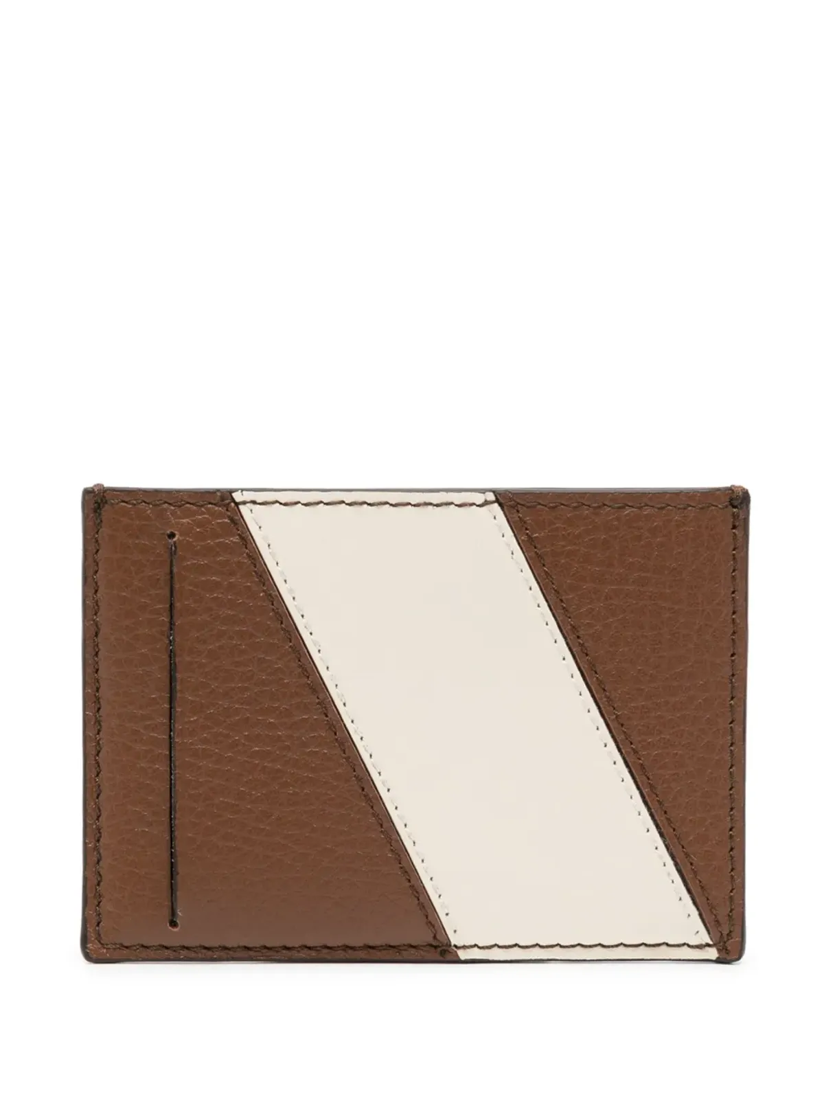 Bally stripe-detail leather card holder - Brown - 画像2