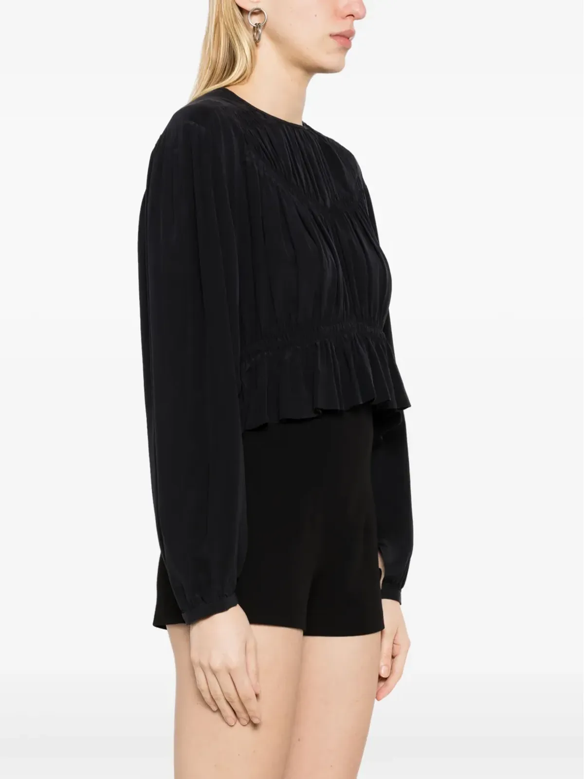 ISABEL MARANT Nelinoプリーツシルクブラウス - 画像3