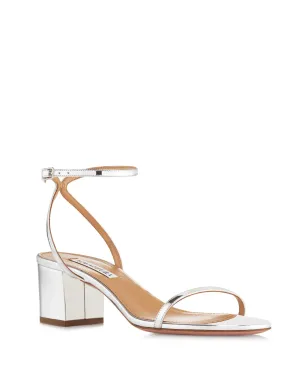 Aquazzura Olie 50mm metallic leather sandals - Silver - サムネイル2