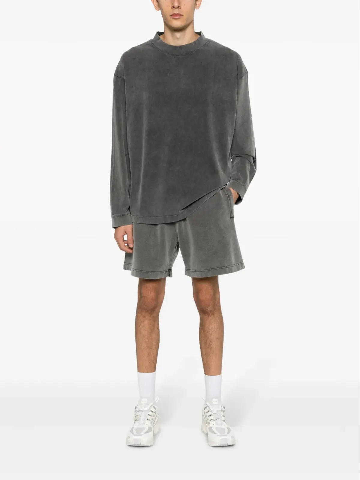 Acne Studios フェードエフェクト コットンショーツ - グレー - 画像2