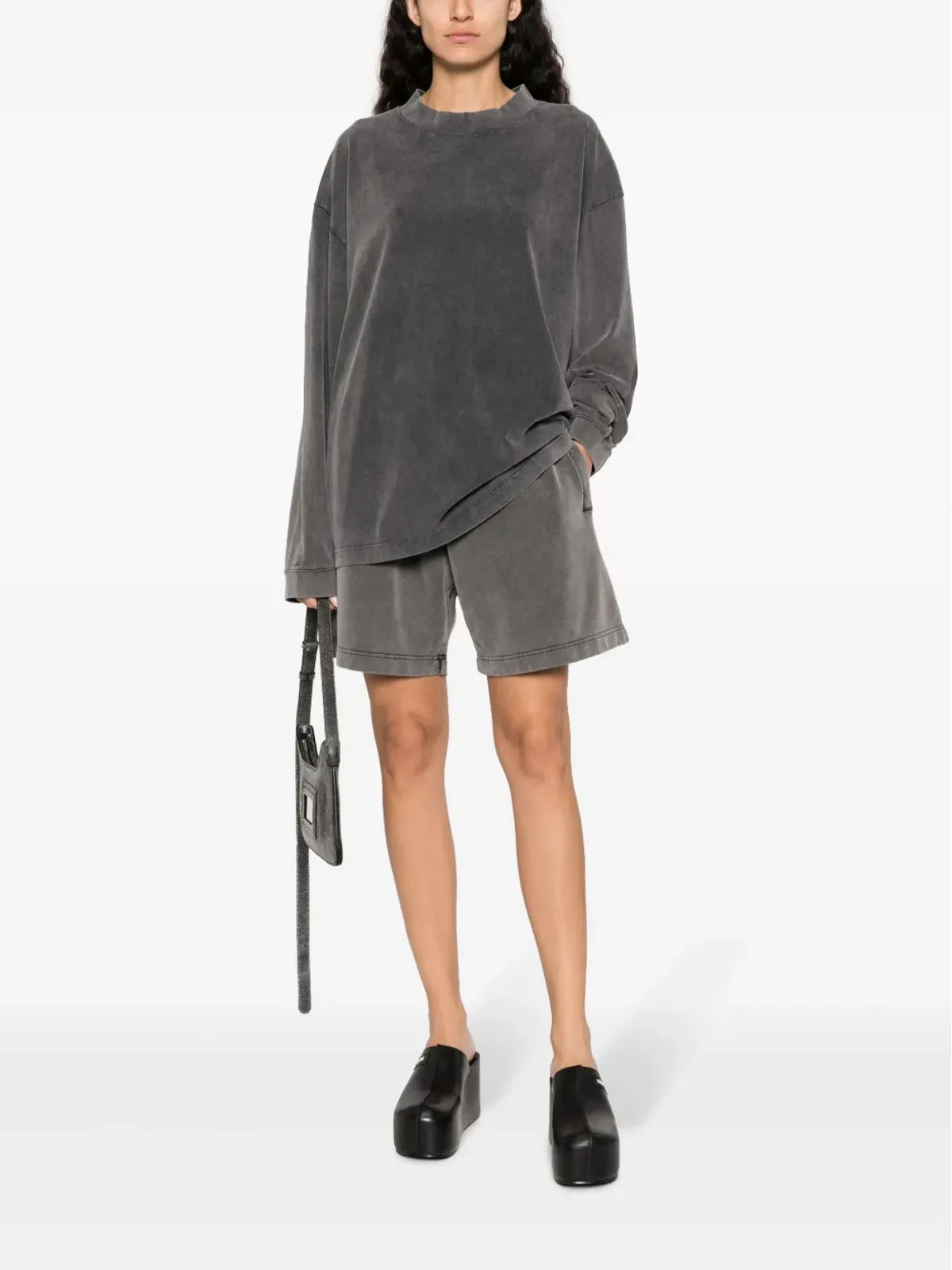 Acne Studios フェードエフェクト コットンショーツ - グレー - 画像3