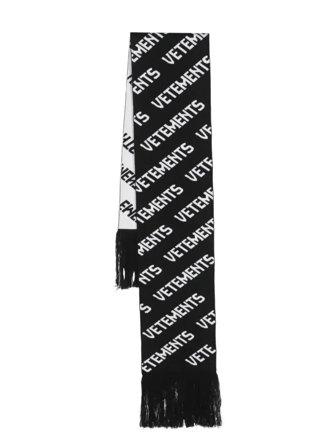 VETEMENTS VETEMENTS ロゴ入りインターシャメリノウールスカーフの商品画像