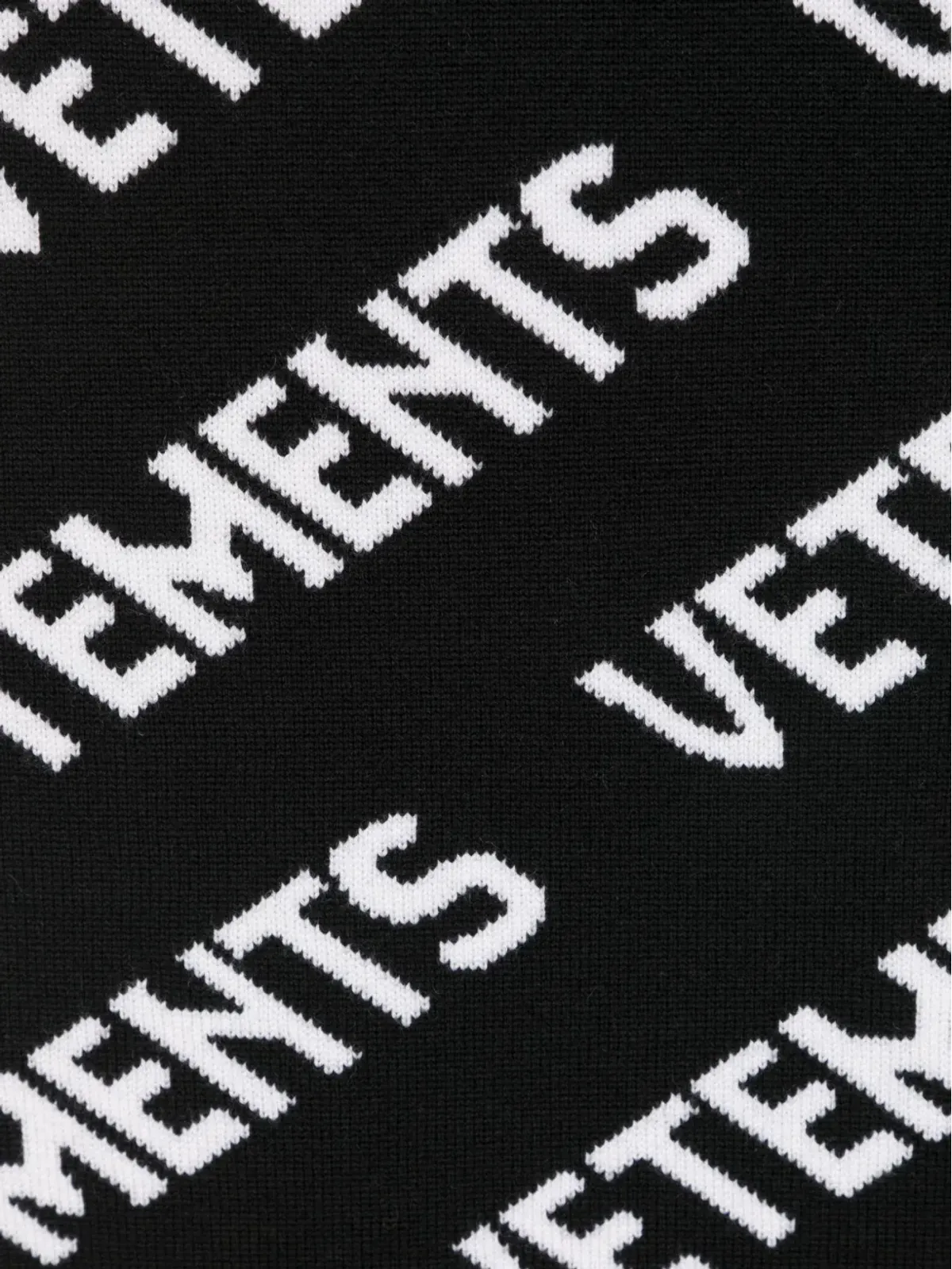 VETEMENTS ロゴ入りインターシャメリノウールスカーフ - 画像2