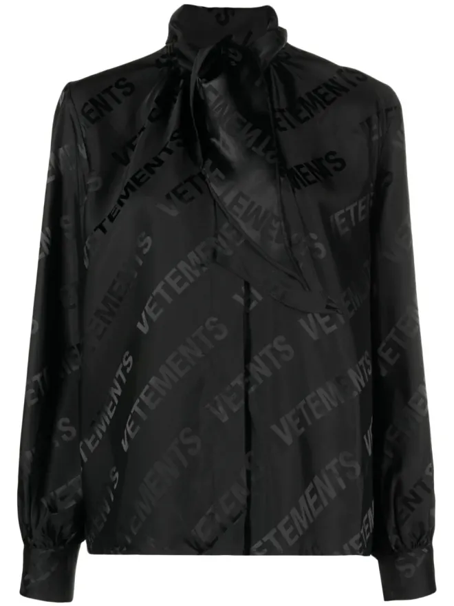 VETEMENTS VETEMENTS ロゴジャカード ボタンアップシャツの商品画像