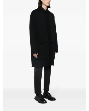 Yohji Yamamoto raw-edge knitted cardigan - Black - サムネイル3