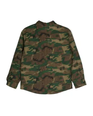 DSQUARED2 KIDS カモフラージュ柄 ロゴパッチ シャツ - サムネイル2