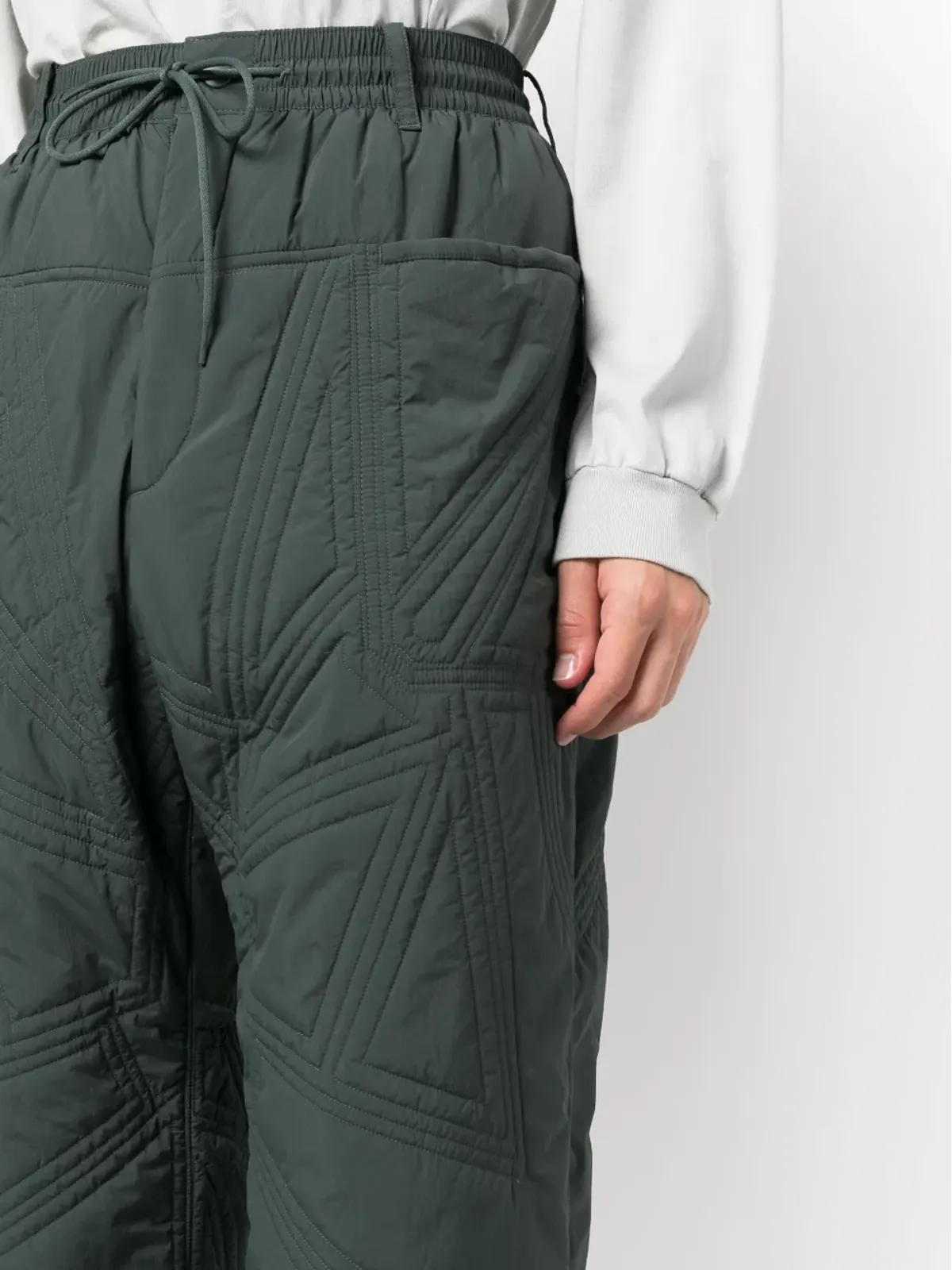 Y-3 キルテッド ドローストリング ウェストパンツ - 画像5