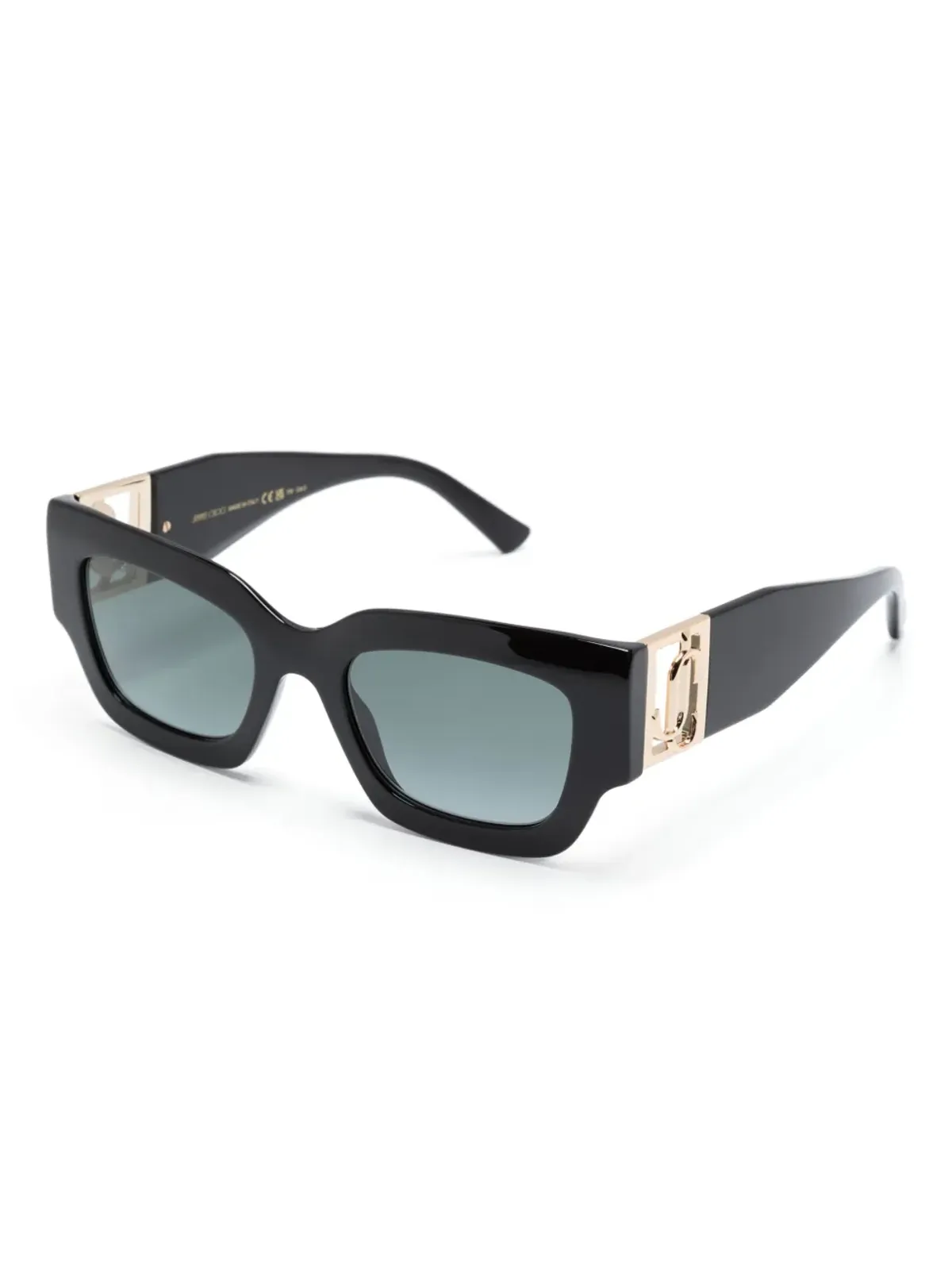 Jimmy Choo Eyewear NENA レクタングルフレーム サングラス ブラック - 画像2