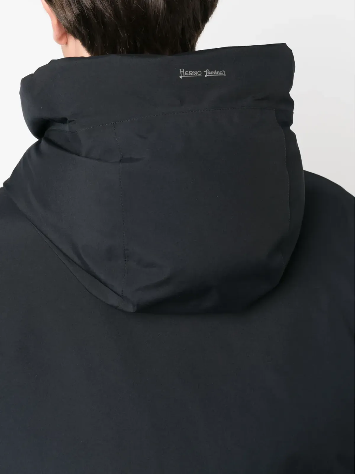 Herno ロゴプリント ジップアップ フード付き ダウンコート - 画像5