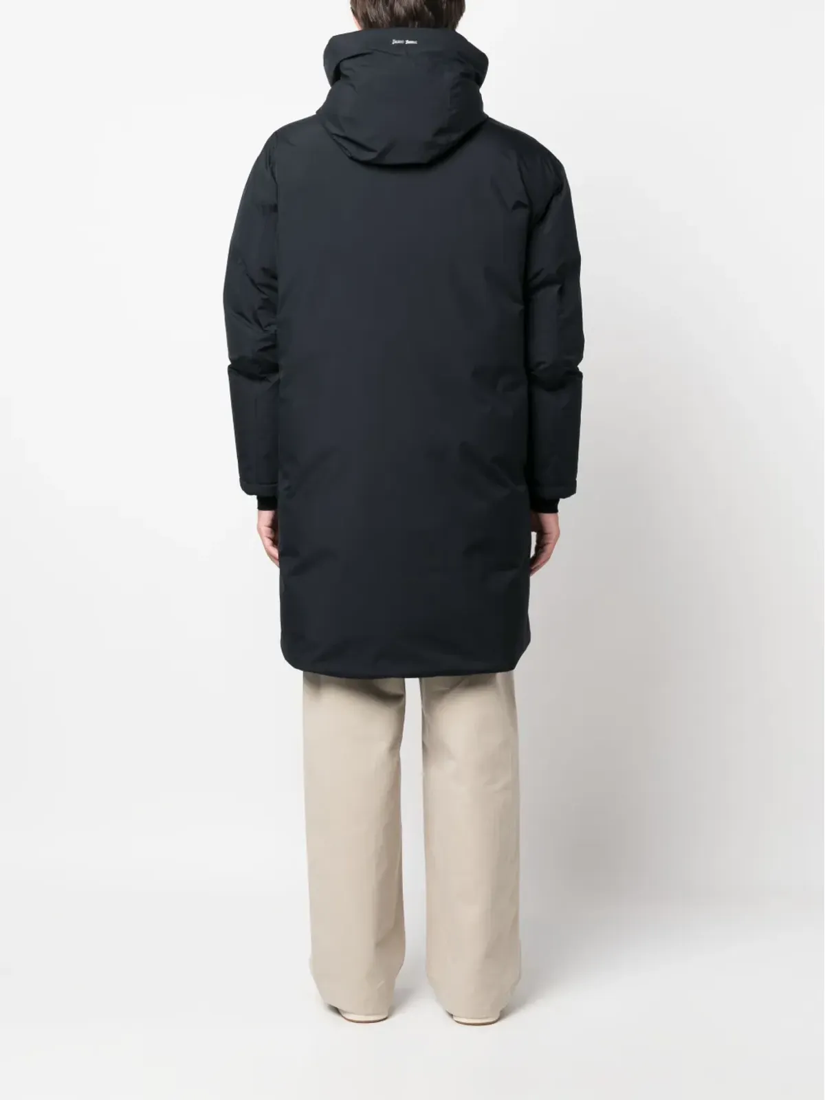 Herno ロゴプリント ジップアップ フード付き ダウンコート - 画像4