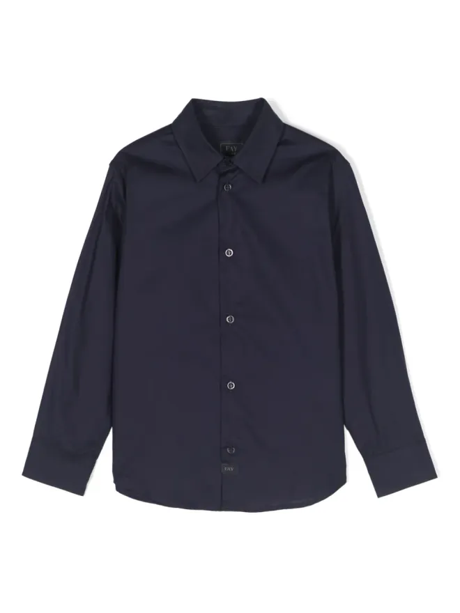 Fay Kids Fay Kids 長袖コットンシャツ ネイビーの商品画像