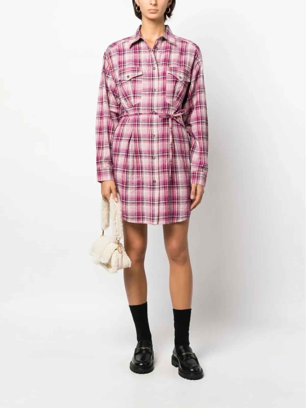 MARANT ÉTOILE Liliane チェック柄シャツドレス - 画像2