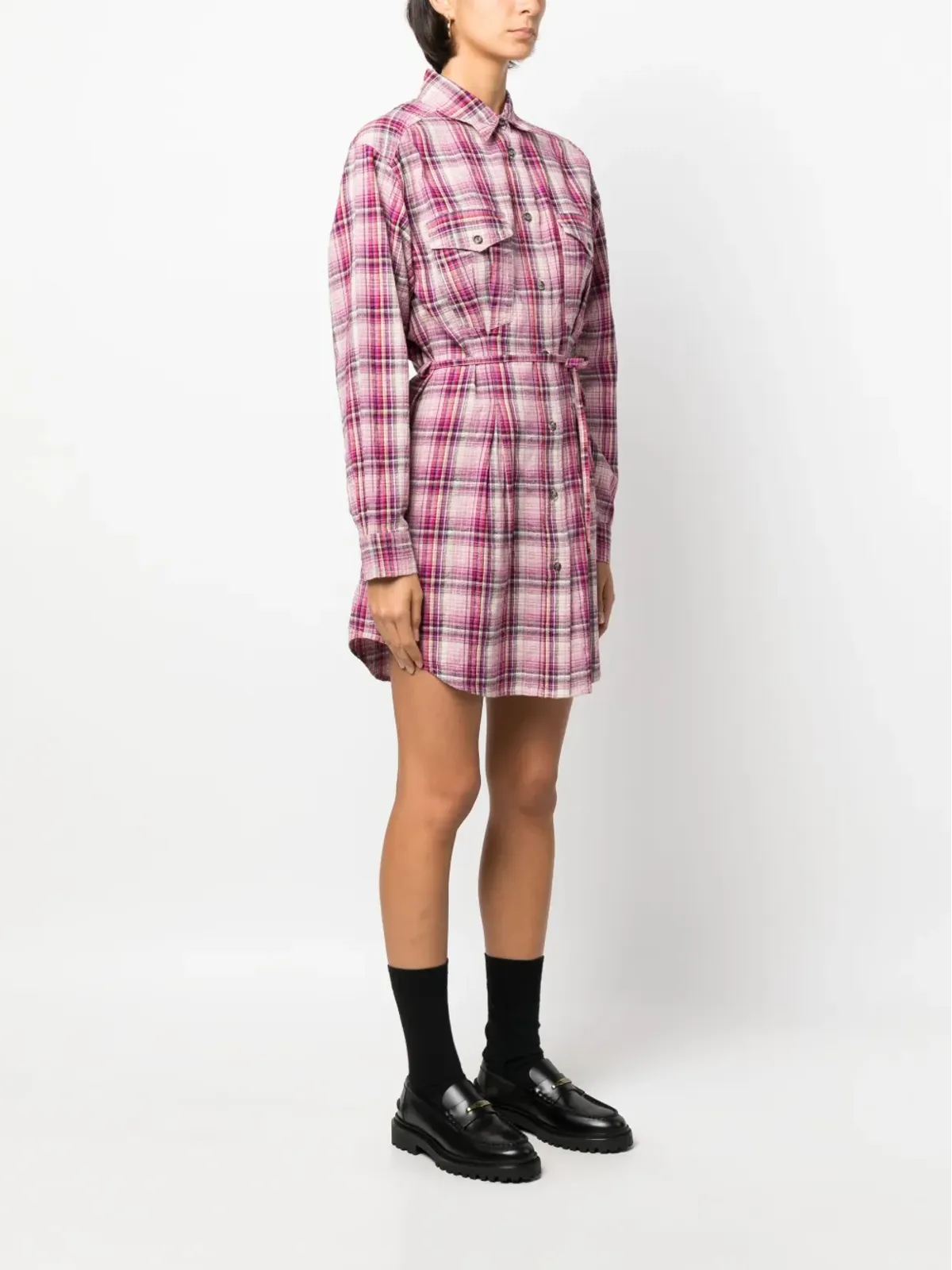 MARANT ÉTOILE Liliane チェック柄シャツドレス - 画像3